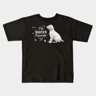 Santa's Favorite, Christmas White Boxer Dog Kids T-Shirt